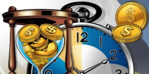 a picture of time being used as money