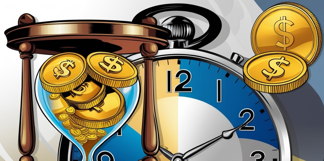 a picture of time being used as money